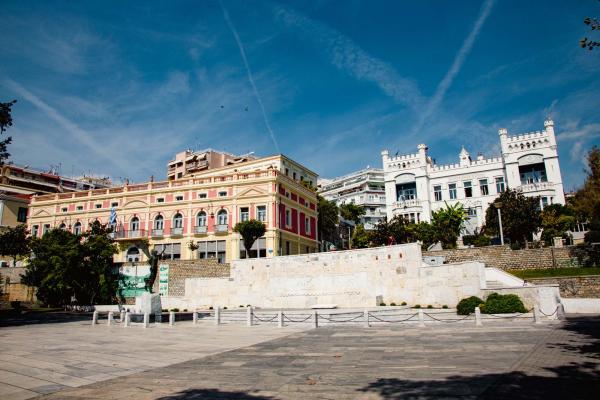 Kyprou Street with the neoclassical buildings