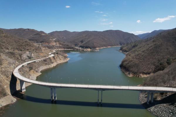 Dam and Artificial Thisavros Lake (Treasure Lake)
