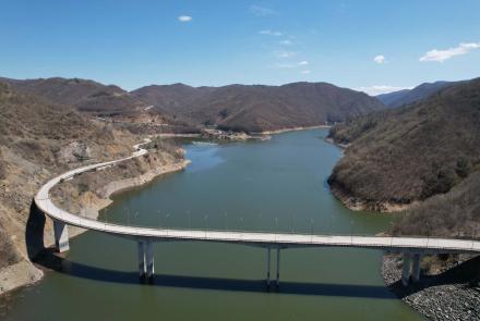 Dam and Artificial Thisavros Lake (Treasure Lake)
