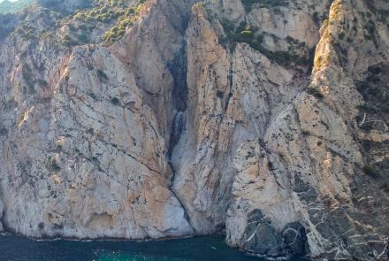 Kremastos Waterfall. The largest waterfall in the world that flows directly into the sea.
