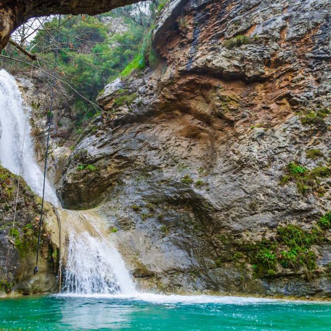 Waterfall and environmental path of Palea Kavala